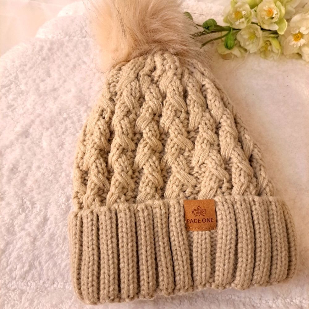 Page One Women's Ribbed Winter Beanies -Soft and Warm NWT